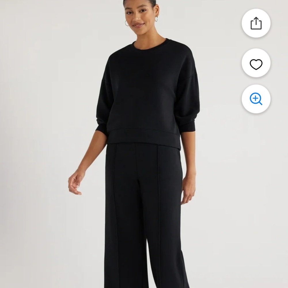Scoopneck cropped sweatshirt